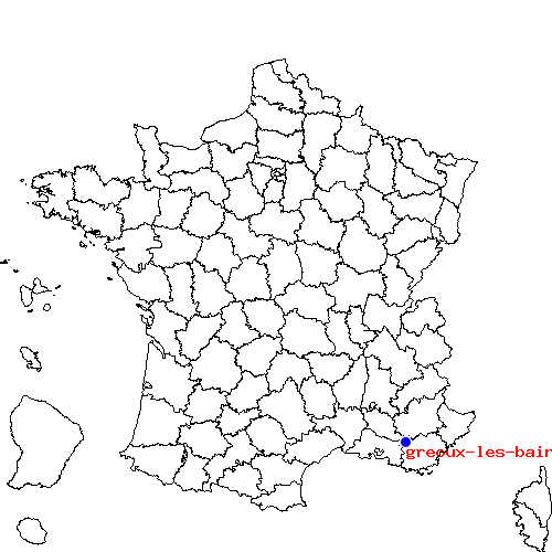 localisation sur le carte de greoux-les-bains 