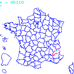 localisation du code postal 05110 Claret sur la carte de France localisation sur le carte de Claret 05110