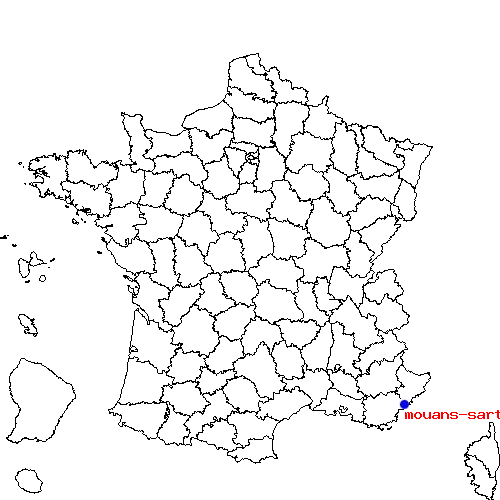 localisation sur le carte de mouans-sartoux 