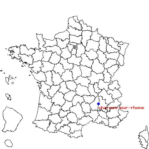 localisation sur le carte de charmes-sur-rhone 