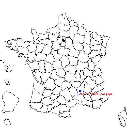 localisation sur le carte de vals-les-bains 
