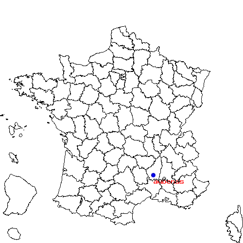 localisation sur le carte de aubenas 