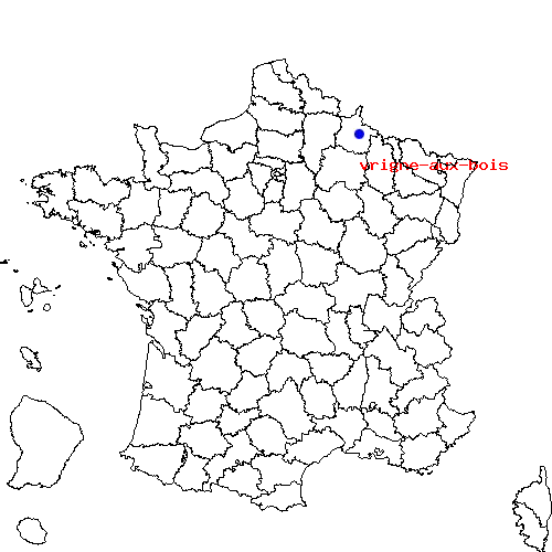 localisation sur le carte de vrigne-aux-bois 