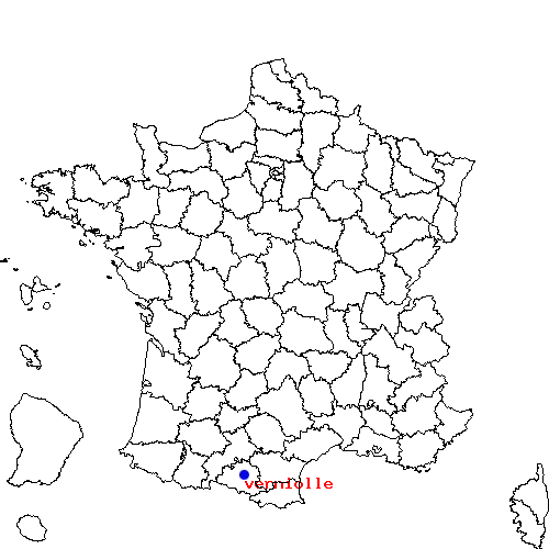 localisation sur le carte de verniolle 