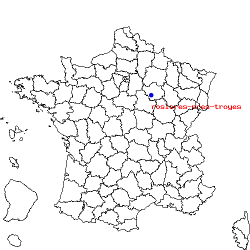 localisation sur le carte de rosieres-pres-troyes 