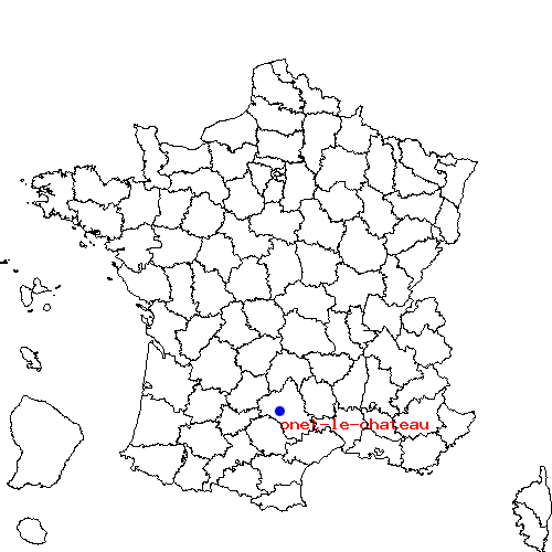 localisation sur le carte de onet-le-chateau 