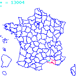 localisation du code postal 13004 Marseille sur la carte de France localisation sur le carte de Marseille 13004