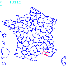 localisation du code postal 13112 La Destrousse sur la carte de France localisation sur le carte de La Destrousse 13112