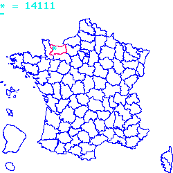 localisation sur le carte de Louvigny 14111