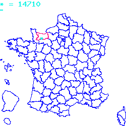localisation du code postal 14710 Englesqueville-la-Percée sur la carte de France localisation sur le carte de Englesqueville-la-Percée 14710