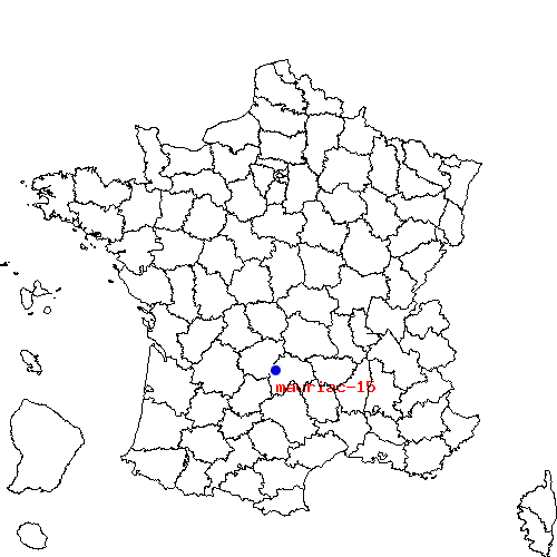 localisation sur le carte de mauriac-15 