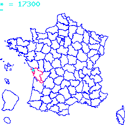localisation du code postal 17300 Rochefort sur la carte de France localisation sur le carte de Rochefort 17300