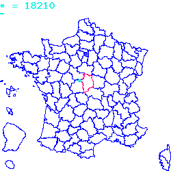 localisation sur le carte de Le Pondy 18210