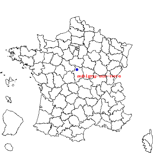 localisation sur le carte de aubigny-sur-nere 