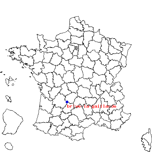 localisation sur le carte de brive-la-gaillarde 