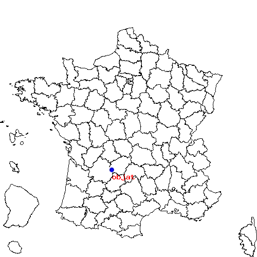 localisation sur le carte de objat 