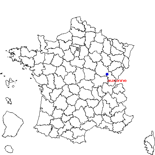 localisation sur le carte de auxonne 