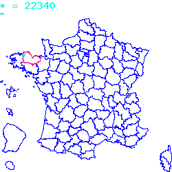 localisation du code postal 22340 Le Moustoir sur la carte de France localisation sur le carte de Le Moustoir 22340