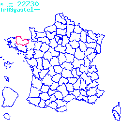 localisation du code postal 22730 Trégastel sur la carte de France localisation sur le carte de Trégastel 22730