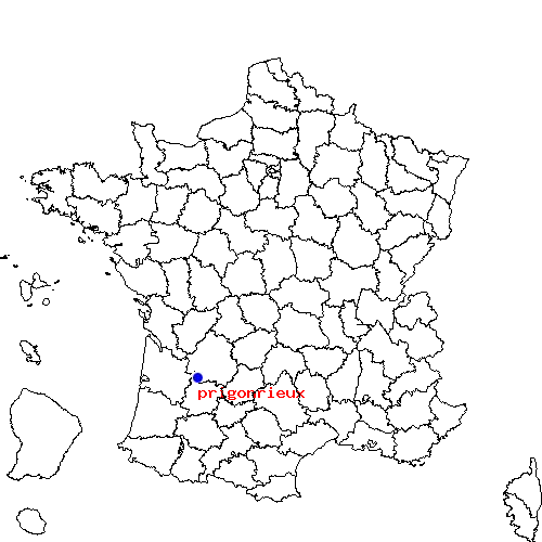 localisation sur le carte de prigonrieux 
