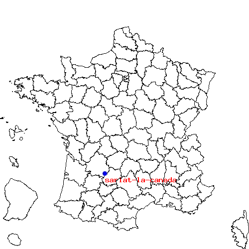 localisation sur le carte de sarlat-la-caneda 