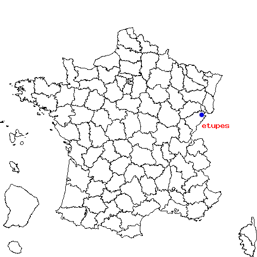 localisation sur le carte de etupes 