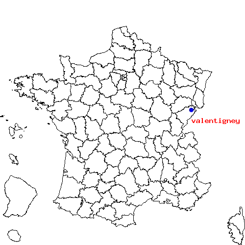 localisation sur le carte de valentigney 