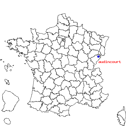 localisation sur le carte de audincourt 