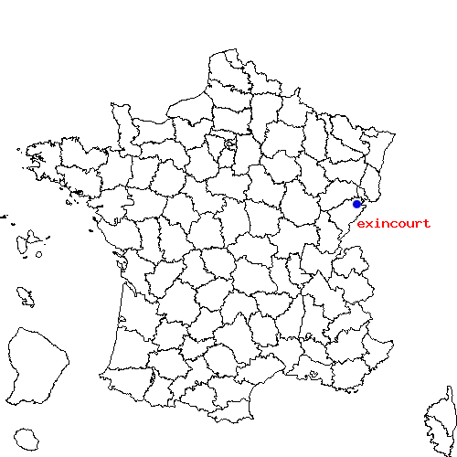 localisation sur le carte de exincourt 