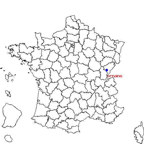 localisation sur le carte de ornans 