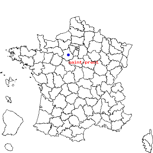 localisation sur le carte de saint-prest 