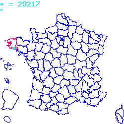 localisation sur le carte de Trébabu 29217