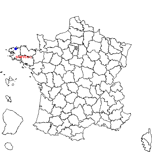 localisation sur le carte de santec 