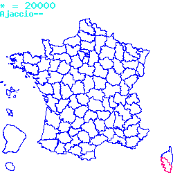 localisation sur le carte de Ajaccio 20000