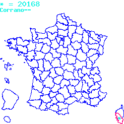 localisation sur le carte de Corrano 20168