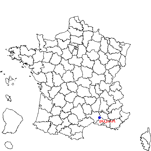 localisation sur le carte de pujaut 