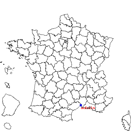 localisation sur le carte de aubais 