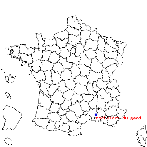 localisation sur le carte de rochefort-du-gard 