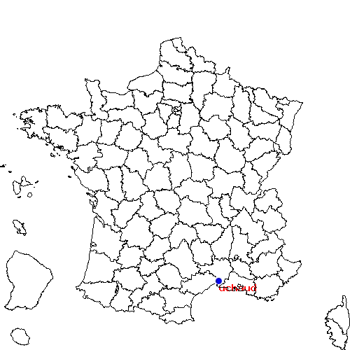 localisation sur le carte de uchaud 