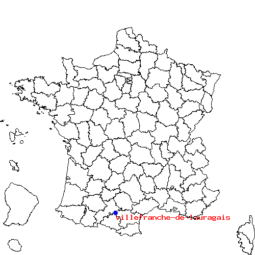 localisation sur le carte de villefranche-de-lauragais 