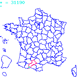 localisation du code postal 31190 Lagrâce-Dieu sur la carte de France localisation sur le carte de Lagrâce-Dieu 31190