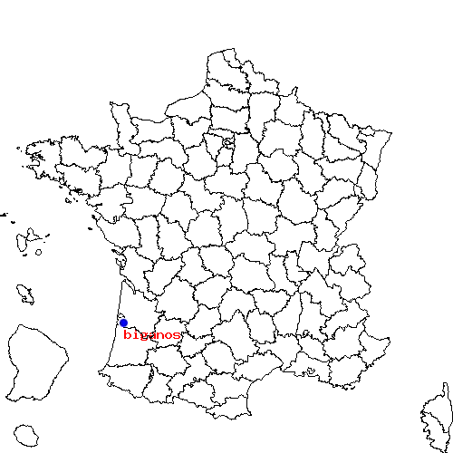 biganos sur la carte de France localisation sur le carte de biganos