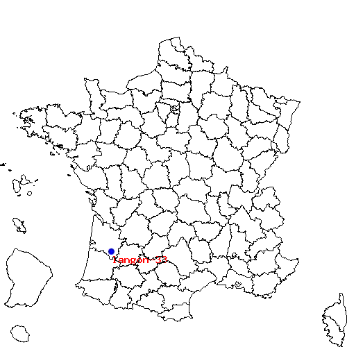 localisation sur le carte de langon-33 