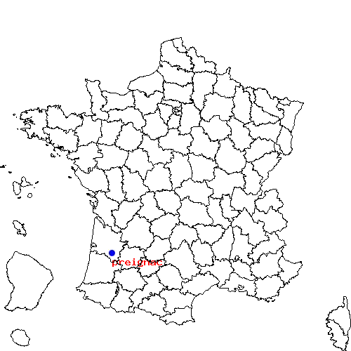localisation sur le carte de preignac 
