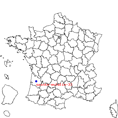 localisation sur le carte de sainte-eulalie-33 