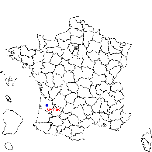 localisation sur le carte de yvrac 