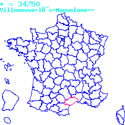 localisation sur le carte de Villeneuve-lès-Maguelone 34750