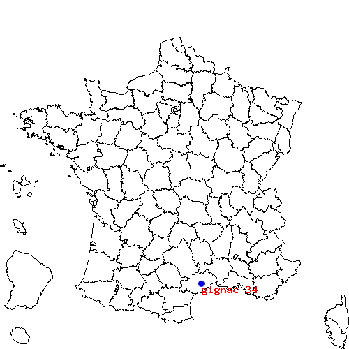 localisation sur le carte de gignac-34 