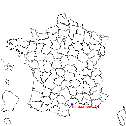 localisation sur le carte de montagnac-34 