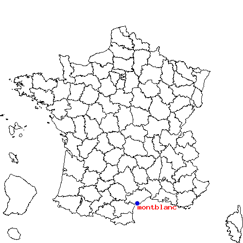 localisation sur le carte de montblanc 